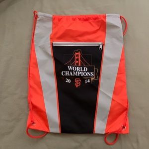 Nylon drawstring backpack.
